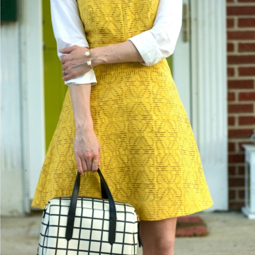 J. Crew Yellow Textured Dress